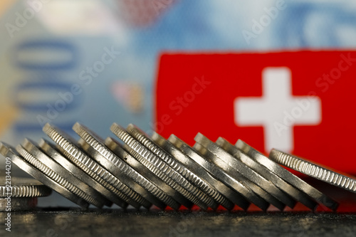 Swiss Money and Flag