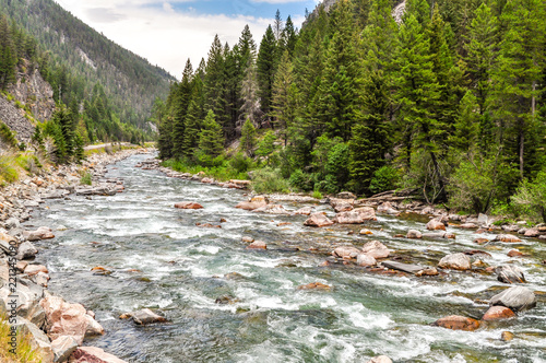 The Wide Flowing Waters of the Gallatin River in Montana photo