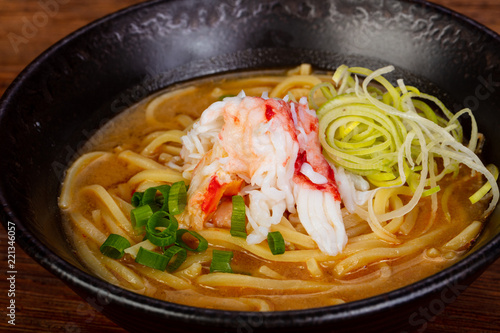 Japanese miso soup with crab