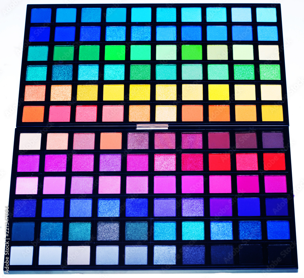 multicolored eye shadows close up multicolored eye shadows close up