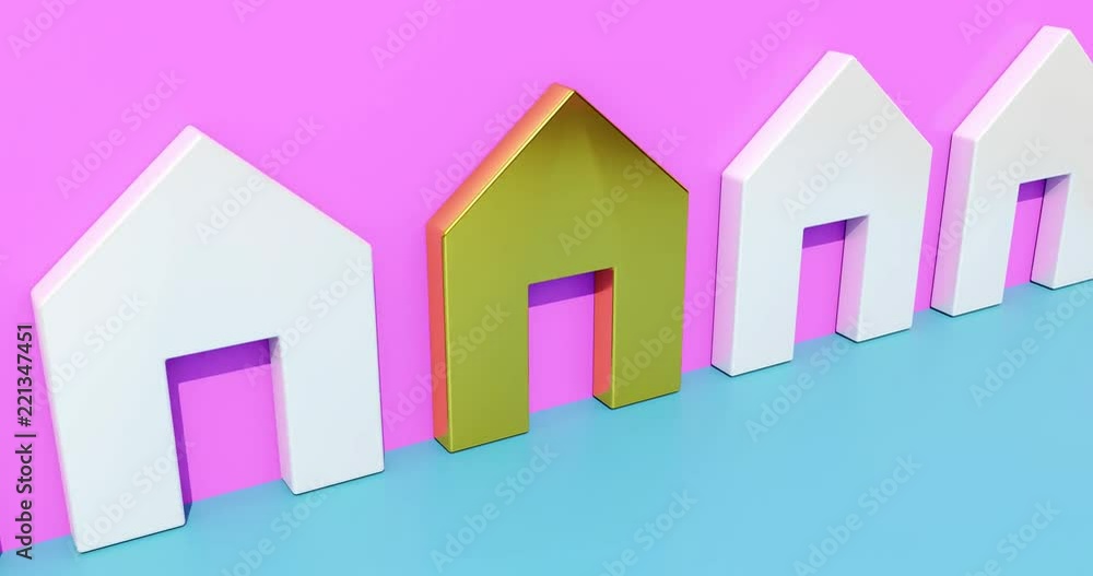 House search concept. Symbol for the right choice in the search of a house by a realtor. House search concept. Symbol for the right choice in the search of a house by a realtor.