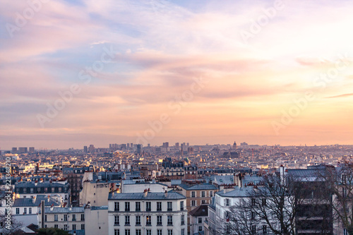 Canvas Print Sunset in Paris, France