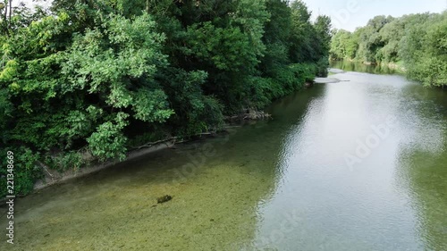 Pan over the river Erlauf in Austria in UHD resolution photo