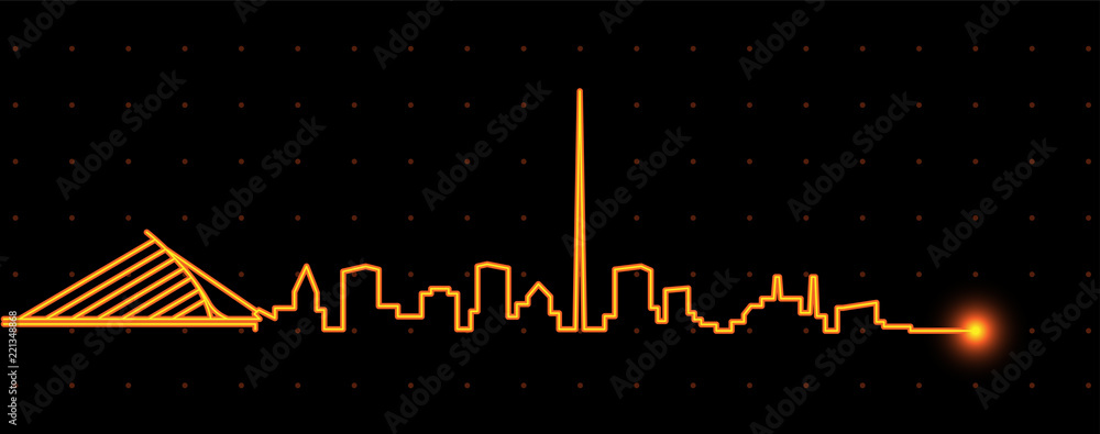 Obraz premium Dublin Light Streak Skyline