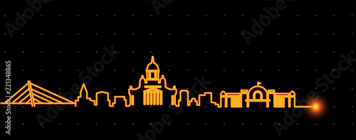 Helsinki Light Streak Skyline