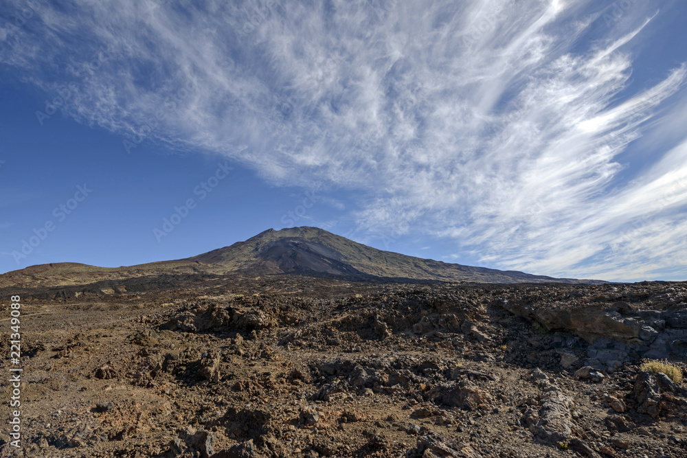 View of craters Narices del Teide and Pico Viejo, Tenerife.