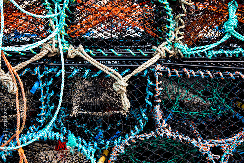 Lobster traps or creels. Anstruther village, Fife. Lobster traps or creels. Anstruther village, Fife.