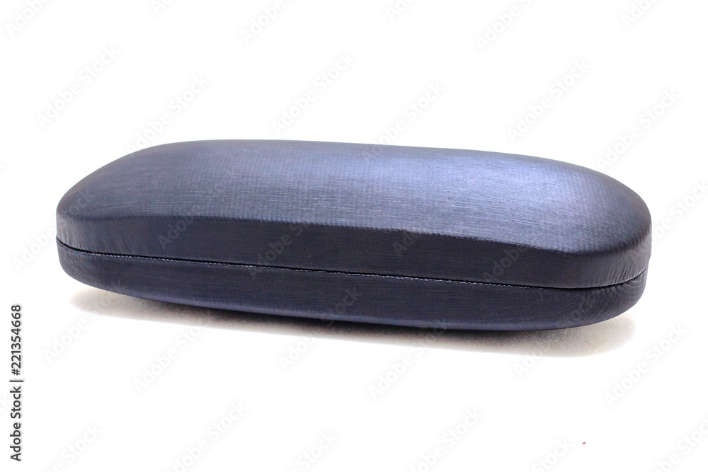 Black case for sunglasses on a white isolated background Black case for sunglasses on a white isolated background