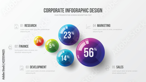 Amazing business infographic presentation vector illustration concept. Corporate marketing analytics data report creative design layout. Company statistics information graphic visualization template. photo