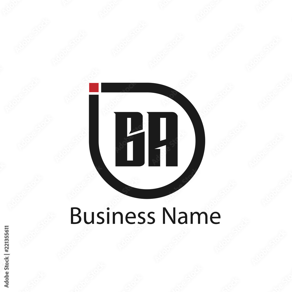 Initial Letter BA Logo Template Design