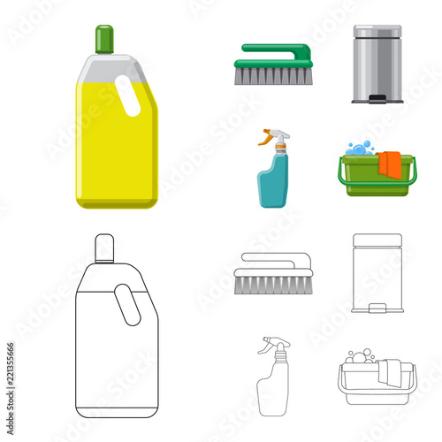 Vector design of cleaning and service sign. Collection of cleaning and household vector icon for stock.