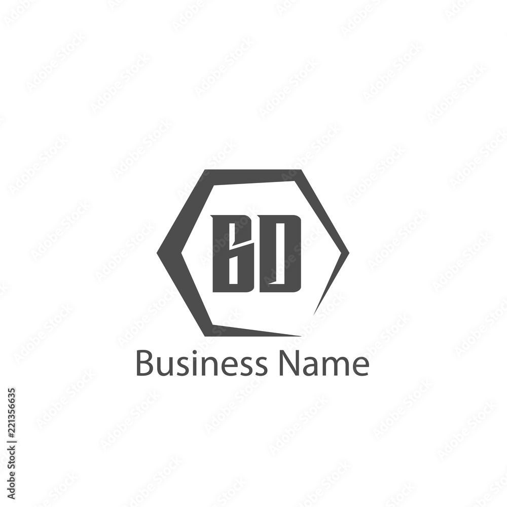 Initial Letter BD Logo Template Design