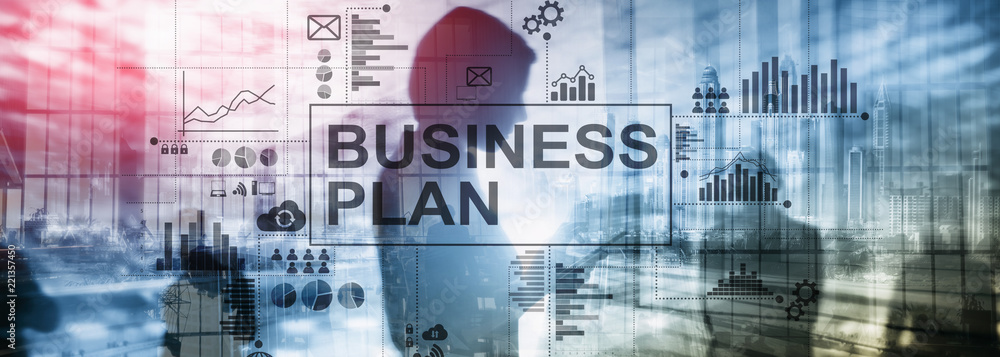 Double exposure Business plan and strategy concept.