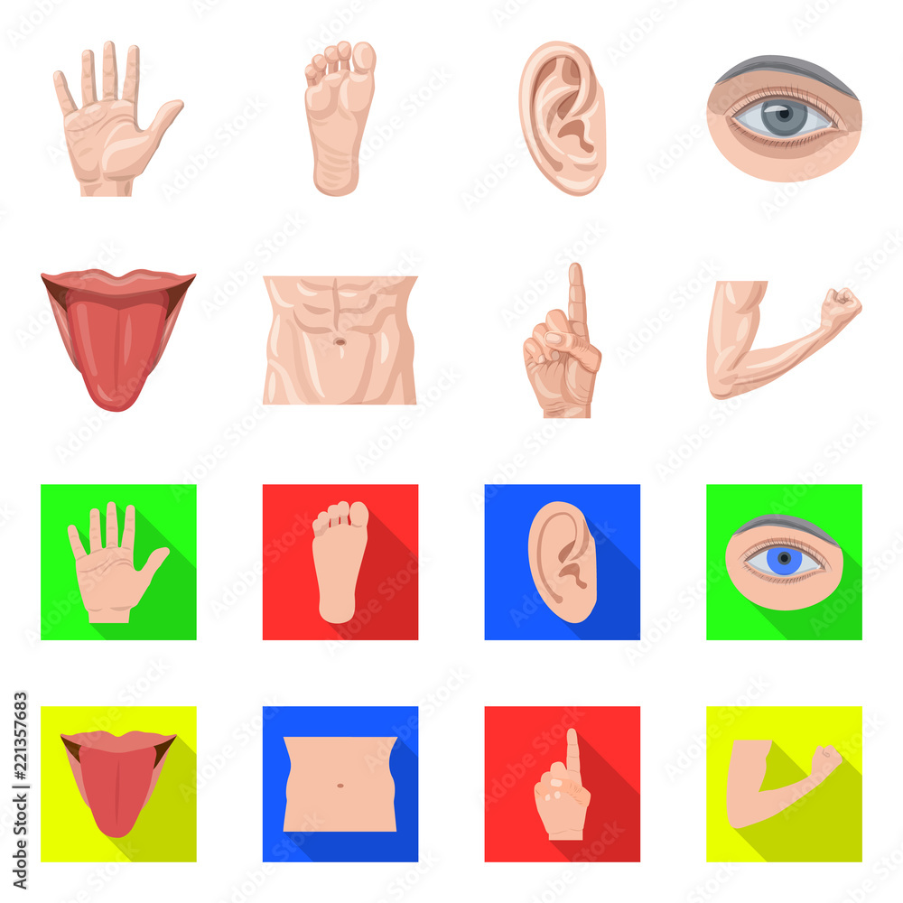 Fototapeta premium Isolated object of human and part symbol. Collection of human and woman stock symbol for web.