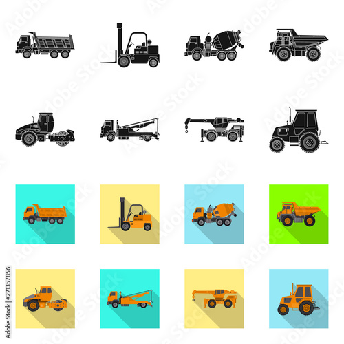 Vector illustration of build and construction symbol. Set of build and machinery vector icon for stock.