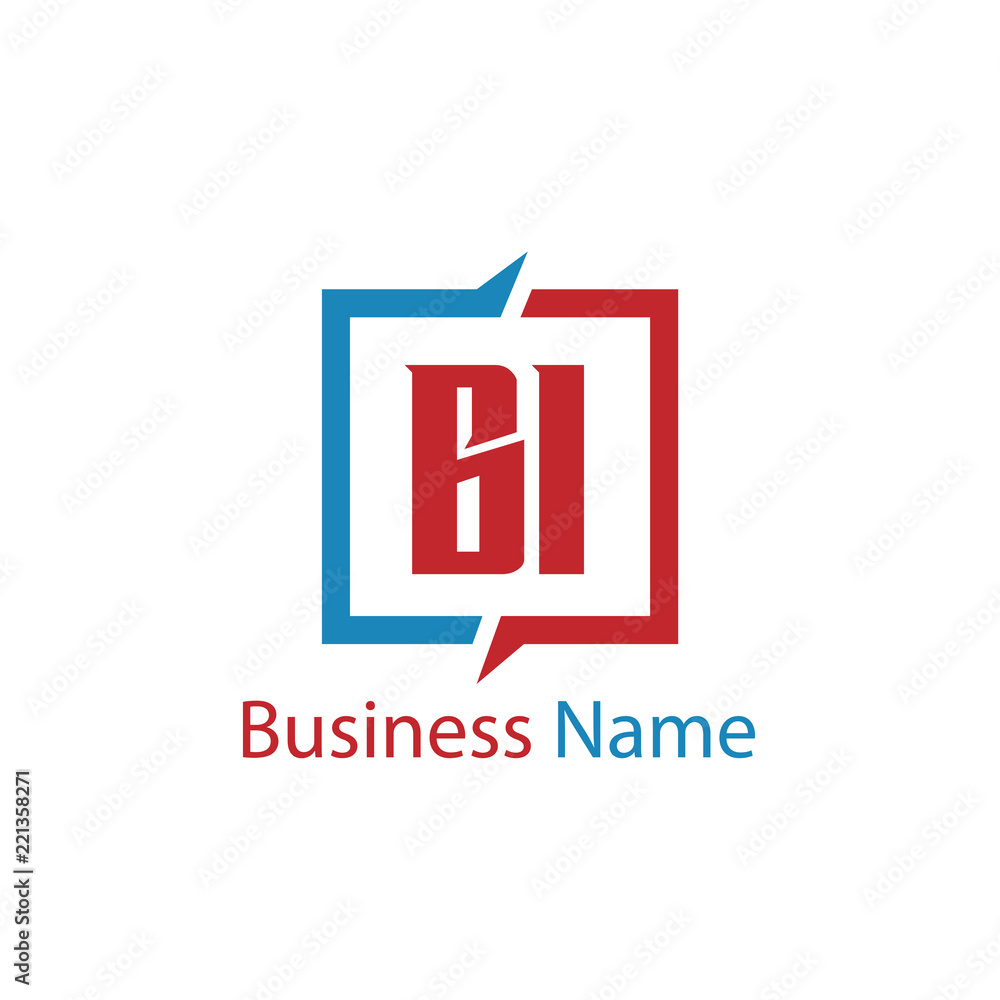 Obraz premium Initial Letter BI Logo Template Design