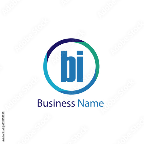 Initial Letter BI Logo Template Design