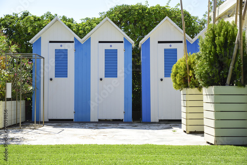 Fototapeta Naklejka Na Ścianę i Meble -  beach cabins in Versilia, Tuscany, Italy