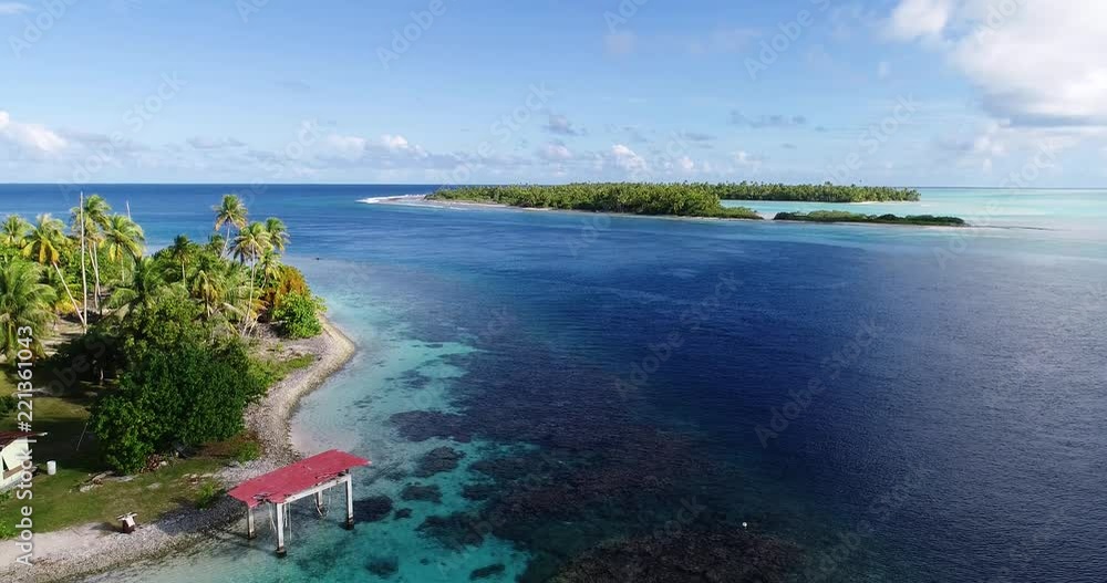 island in French Polynesia, in aerial view island in French Polynesia, in aerial view