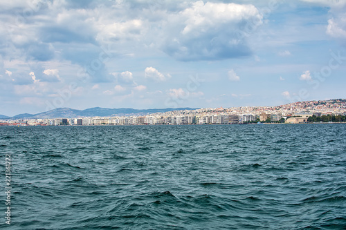 Thessaloniki, Greece - August 16, 2018: View of Thessaloniki from the sea
