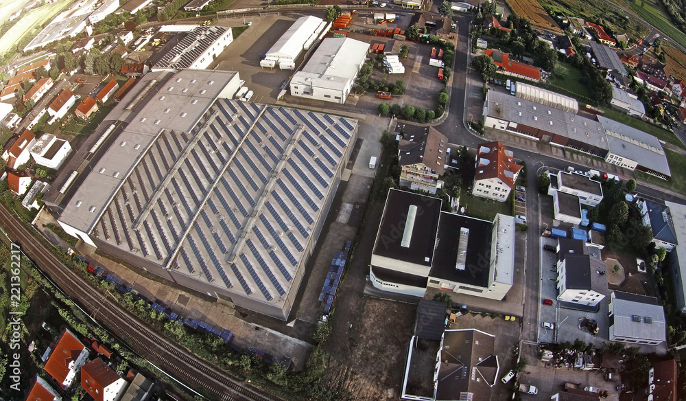 Aerial view to industrial zone