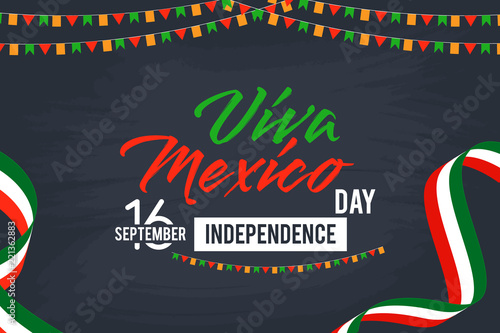 Viva Mexico Happy Independence Day Vector Background