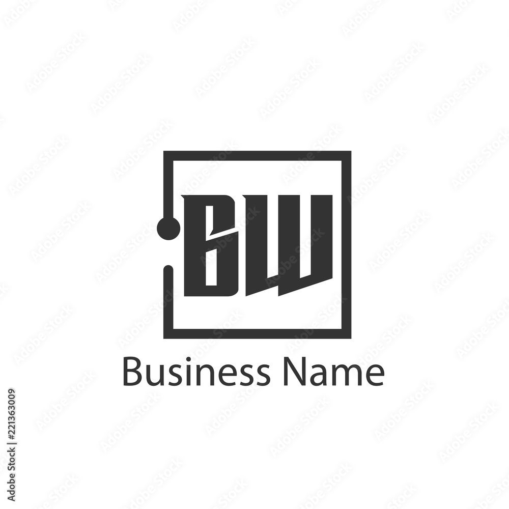 Initial Letter BW Logo Template Design Initial Letter BW Logo Template Design