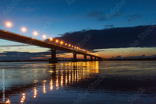 Russia Bridge on the Big Ussuri Island near Khabarovsk, Russia