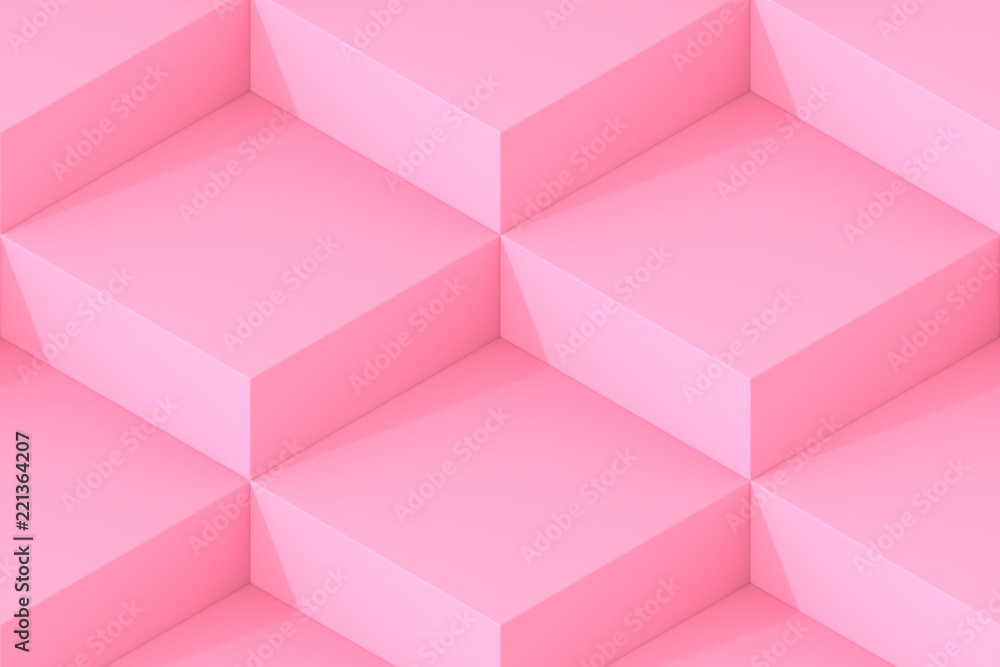Obraz premium Pink Square Abstract Background. Cube Background. 3D Render Background
