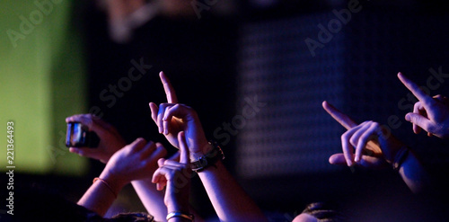 Hands in a heavy metal concert
