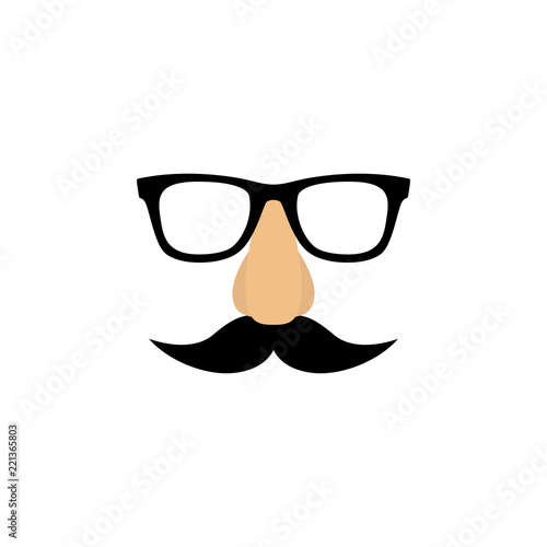 Mask with glasses fake nose and mustache. Vector illustration photo