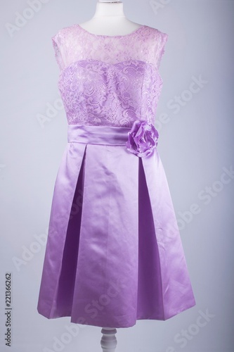 Tailors Mannequin dressed in a Purple Dress