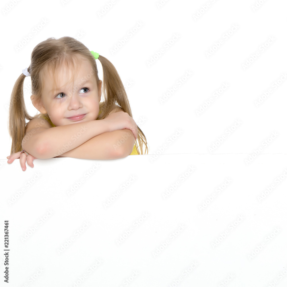 The little girl thinks. The little girl thinks.