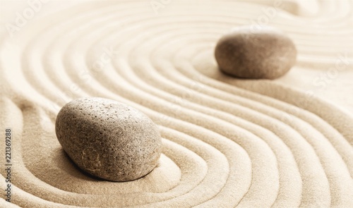 Zen stones in the sand