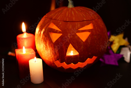 beautiful evil ghastly glowing pumpkin
