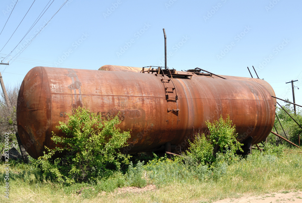 The old railway tank for transportation of mineral oil. The old railway tank for transportation of mineral oil.