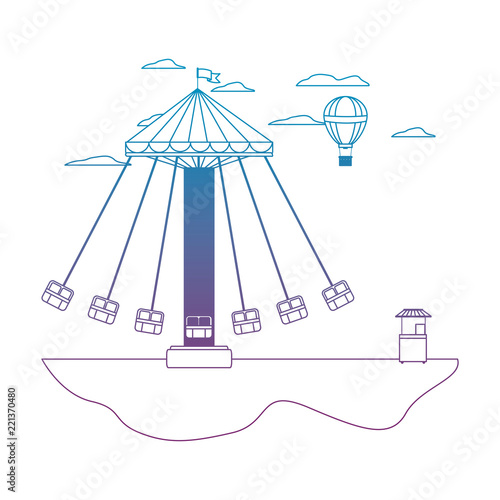 degraded line mechanical swing chair and air balloon with shop
