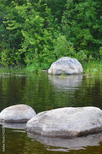 Minnesota north woods rocks in water