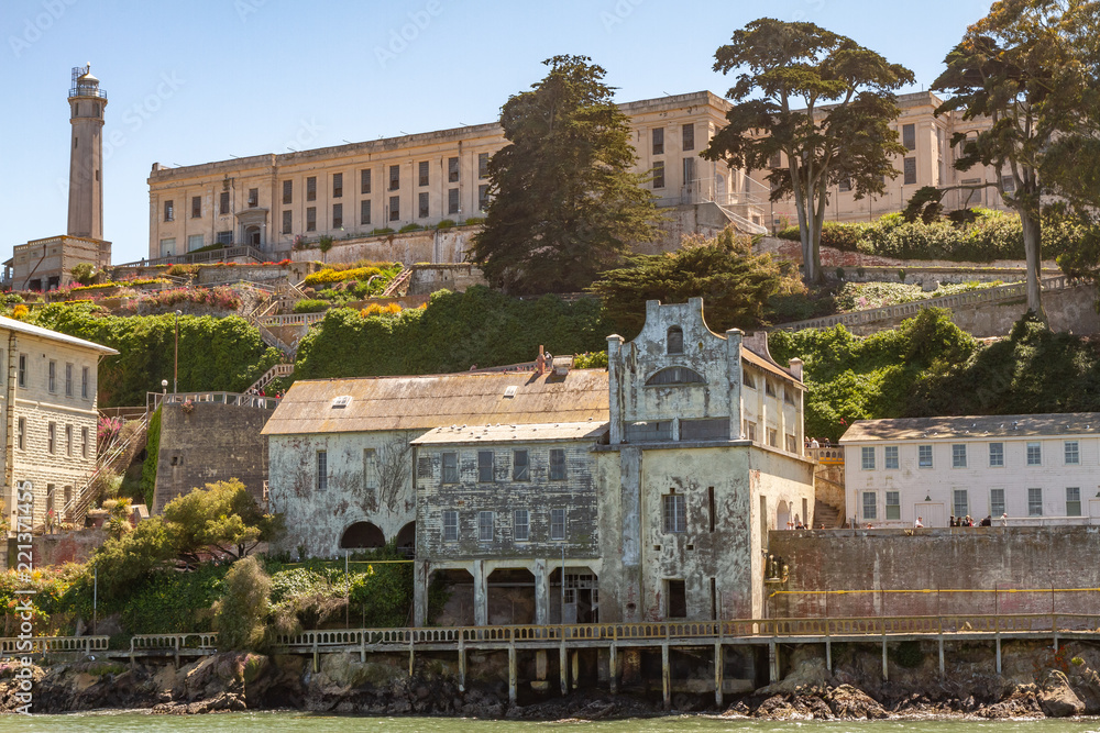 Abandoned Buildings As Seen from the Bay, Alcatraz Island