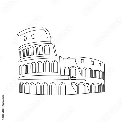 line medieval coliseum rome architecture design