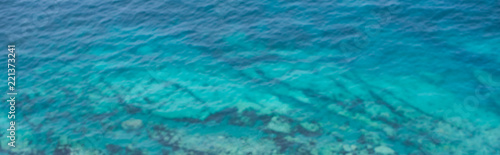 Banner Defocus Nature beach sea landscape, blue water beach Beautiful Bay coastline