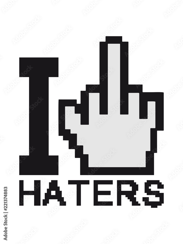 mitelfinger pixel bit nerd geek i love herz liebe fuck off you hand cool haters gonna hate logo zeichen schild stempel hass hassen böse idioten dumm hass mitelfinger pixel bit nerd geek i love herz liebe fuck off you hand cool haters gonna hate logo zeichen schild stempel hass hassen böse idioten dumm hass
