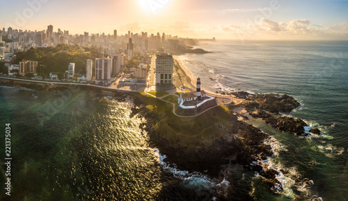 Aerial View of Farrol da Barra in Salvador, Bahia, Brazil