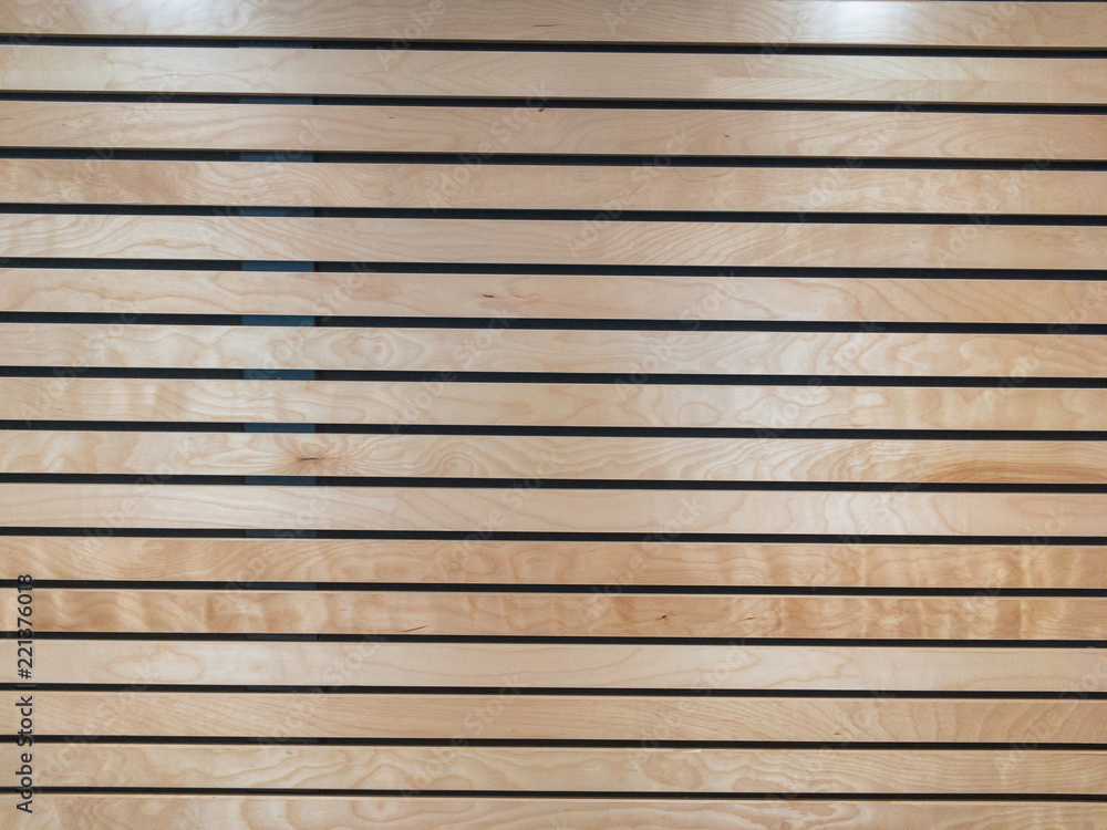 Wooden slats in wall Wooden slats in wall