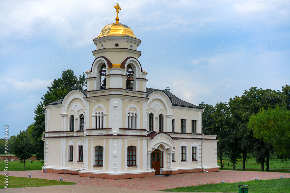 BREST, BELARUS - JULY 28, 2018: Saint Nicholas Cathedral (Svyato-Nikolaevskiy Sobor) in the Brest Fortress Memorial