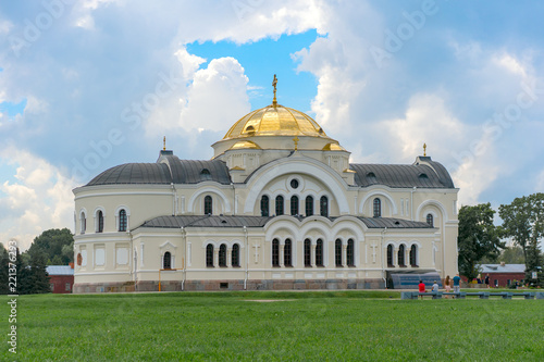 BREST, BELARUS - JULY 28, 2018: Saint Nicholas Cathedral (Svyato-Nikolaevskiy Sobor) in the Brest Fortress Memorial