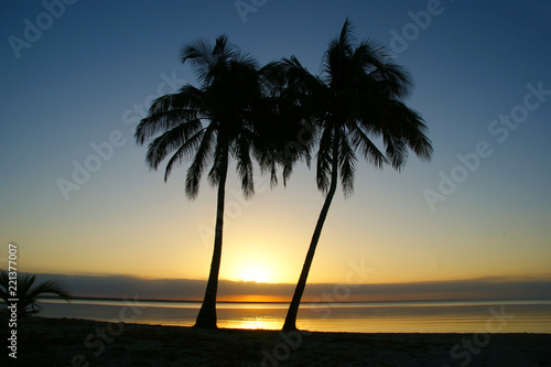 Playa Larga Cuba. Bay of Pigs. Caribbean sunset