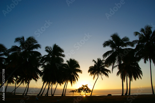 Playa Larga Cuba. Bay of Pigs. Caribbean sunset