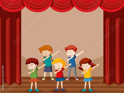 Group of children dancing