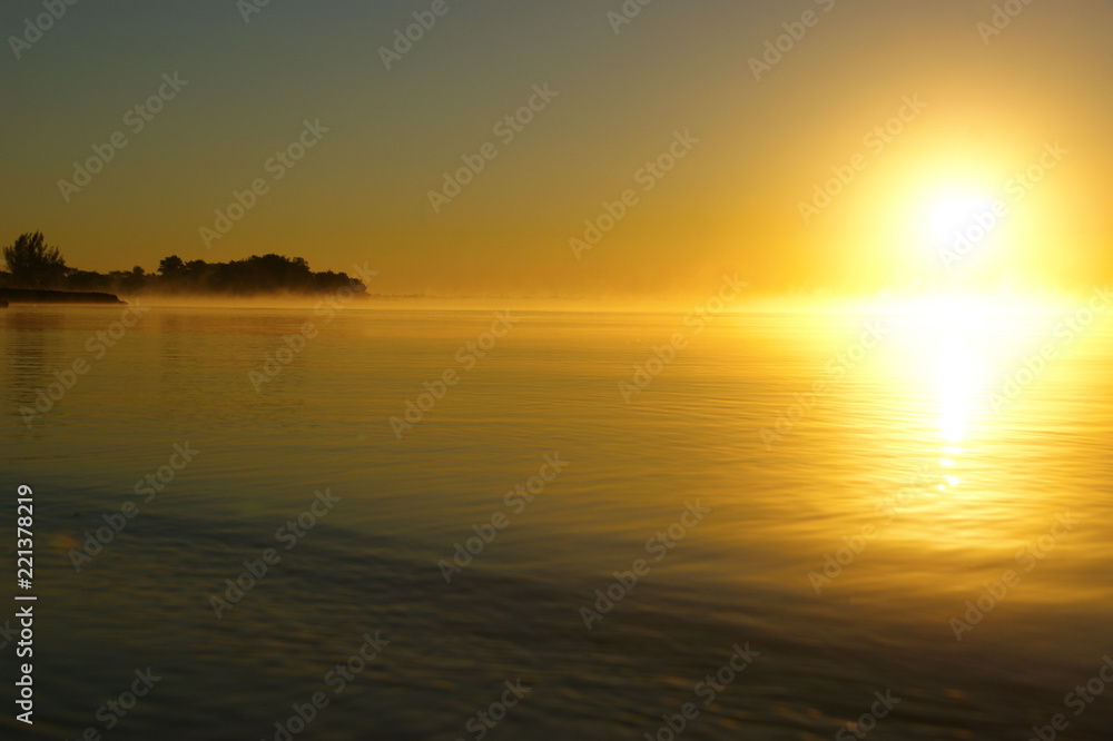 Playa Larga Cuba. Bay of Pigs. Caribbean sunset